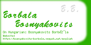 borbala bosnyakovits business card